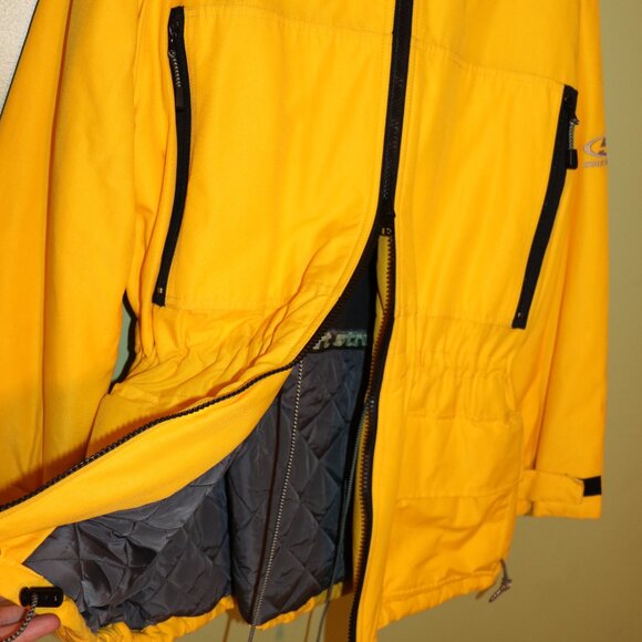 WINTER IS COMING! - Yellow Structure Sport Winter Ski Hooded Jacket Coat - L - Picture 15 of 16